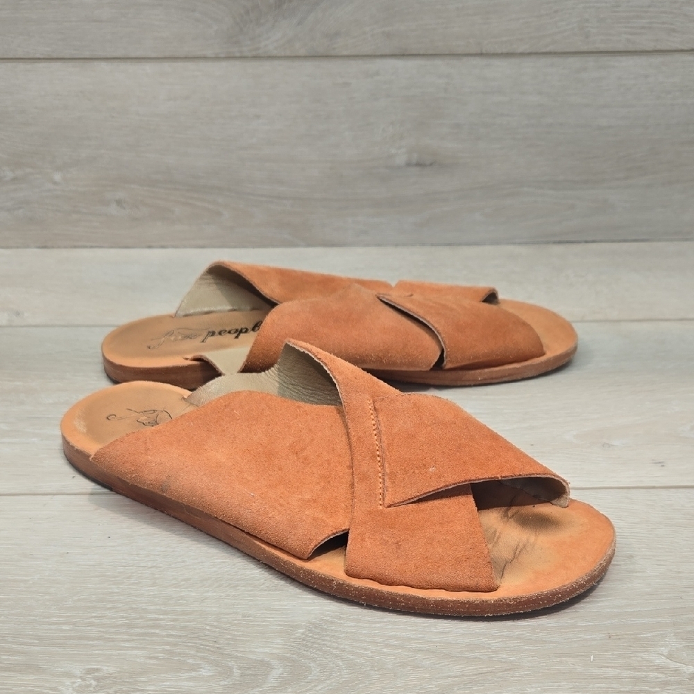Free People Women Crisscross Suede Sandals Flats Shoes Sz 41/9.5-10